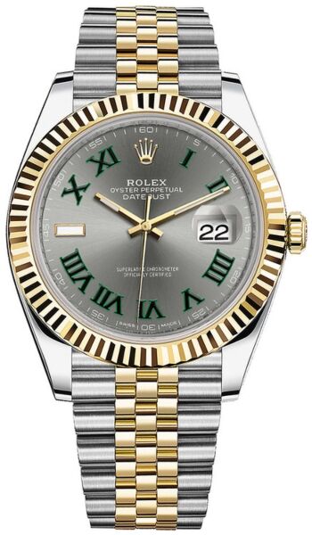 Rolex Datejust 41 Steel and Yellow Gold Grey Roman Dial Jubilee Bracelet 41mm