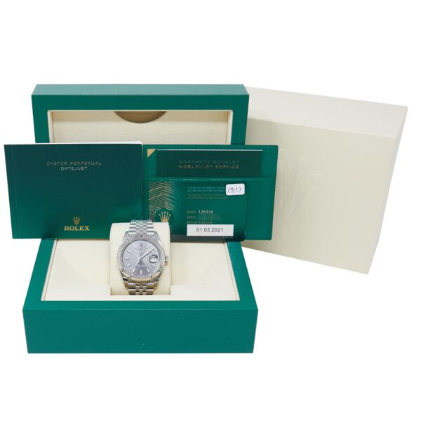Rolex Pre-Owned Datejust 41 Steel + White Gold Rhodium Dial on Jubilee Bracelet [COMPLETE SET] 2021