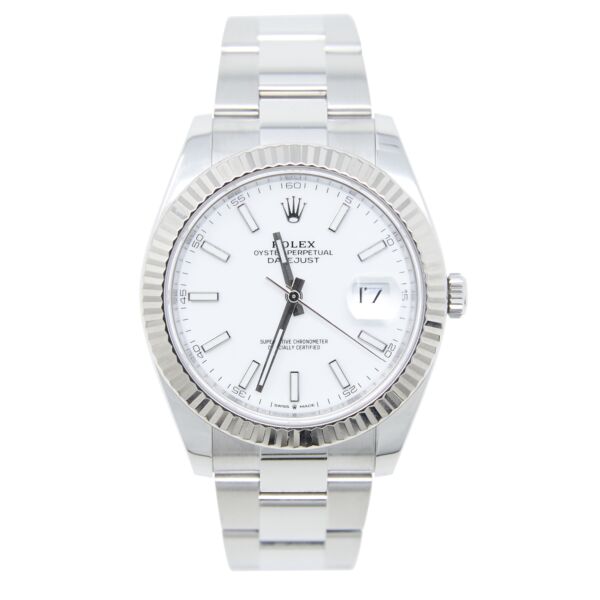 Rolex Pre-Owned Datejust 41 Steel + White Gold White Dial on Oyster Bracelet [COMPLETE SET] 2020