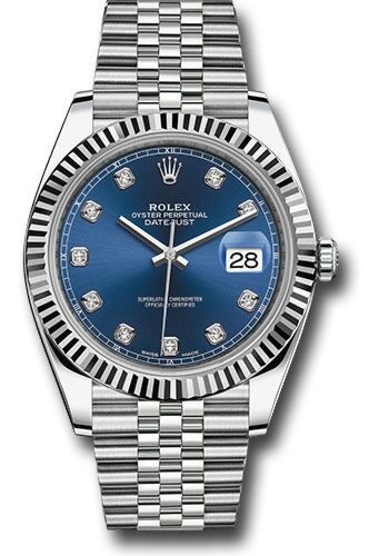 Rolex Datejust 41 Steel and White Gold Blue Diamond Dial on Jubilee Bracelet [COMPLETE SET] UNWORN 2023