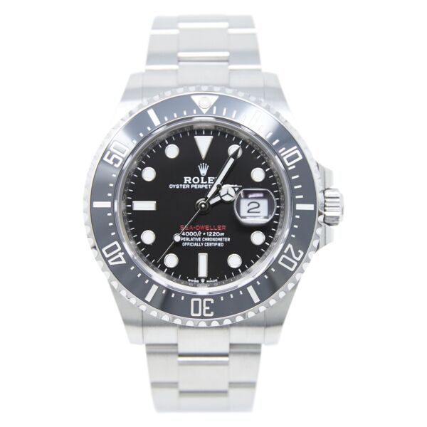 Rolex Pre-Owned Sea-Dweller Red Stainless Steel Black Dial on Oyster Bracelet [COMPLETE SET 2019] 43mm