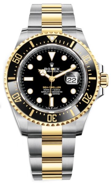 Rolex Sea-Dweller Steel and Yellow Gold Black Dial on Oyster Bracelet 43mm COMPLETE SET