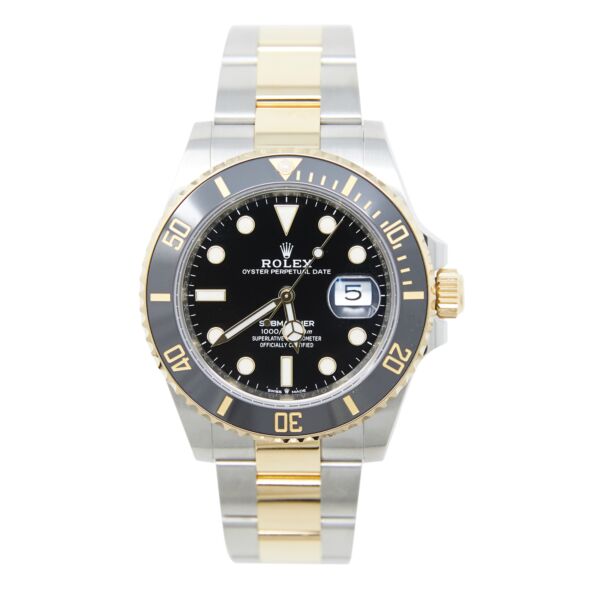 Rolex Pre-Owned Submariner Date Steel and Yellow Gold Black Dial on Oyster Bracelet [COMPLETE SET 2022] 41mm