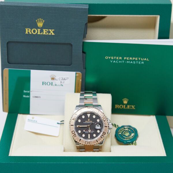 Pre Owned Rolex Yacht-Master Steel and Rose Gold Black Dial on Oyster 40mm new Reference Complete 2020