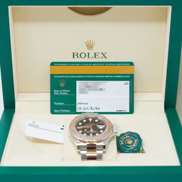 Pre Owned Rolex Yacht-Master Steel and Rose Gold Black Dial on Oyster 40mm new Reference Complete 2020