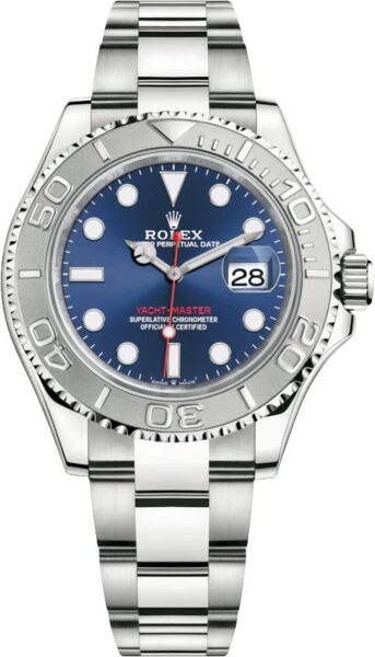 Rolex Yacht-Master Steel and Platinum Blue Dial on Oyster Bracelet 40mm