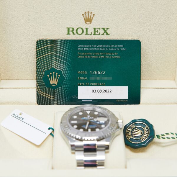 Rolex Pre-Owned Yacht-Master Steel + Platinum Slate Dial on Oyster Bracelet [COMPLETE SET 2022] MINT 40mm