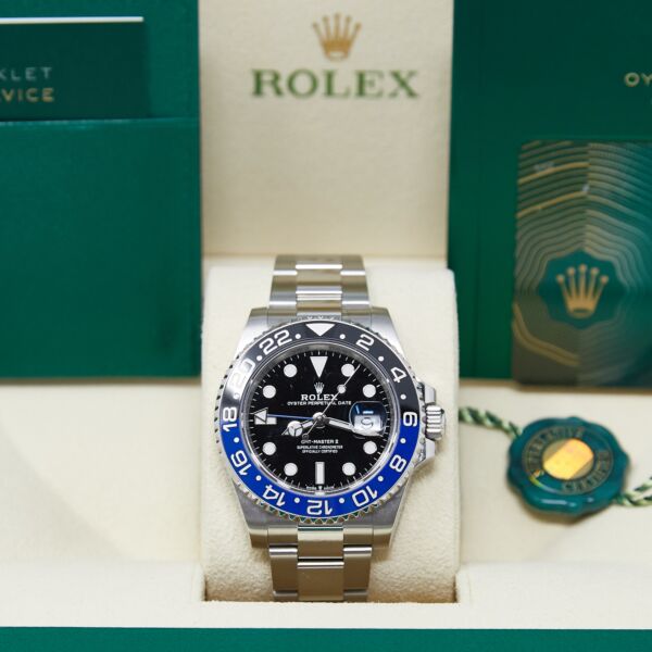 Rolex Pre-Owned GMT-Master II 'Batman' Stainless Steel Black Dial on Oyster [BOX, PAPERS 2022] 40mm