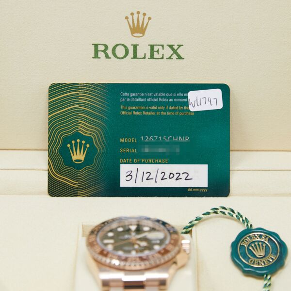 Rolex Pre-Owned GMT-Master II 18K Rose Gold Black Dial [COMPLETE SET 2022] MINT 40mm