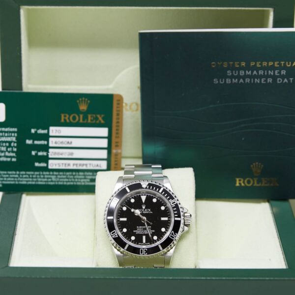 Rolex Submariner No-Date Steel Black Dial on Oyster Bracelet 40mm Box and Card 2008