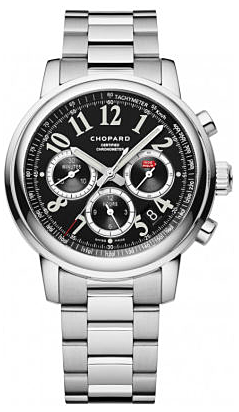 Mille Miglia Chronograph Mechanical Black Dial Stainless Men's Watch