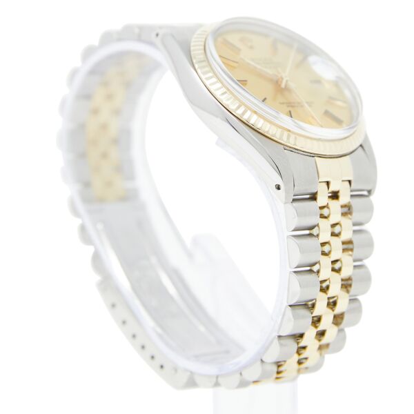 Pre Owned Rolex Two-Tone Datejust Steel and Yellow Gold Champagne Stick Dial on Jubilee 36mm MINT
