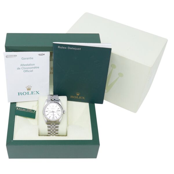 Rolex Pre-Owned Datejust 36 Steel + White Gold Silver Dial on Jubilee Bracelet [COMPLETE SET]