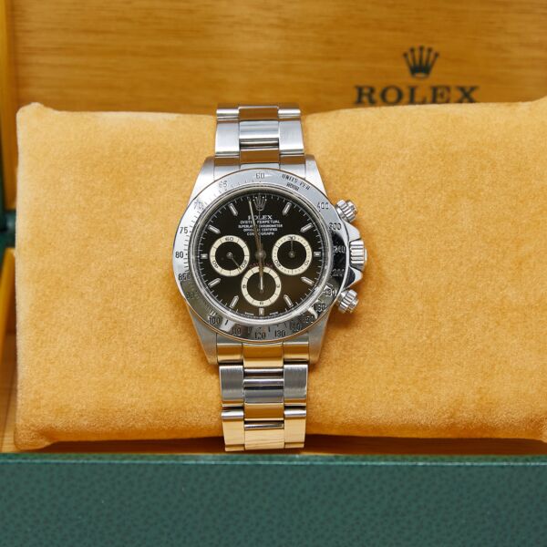 Rolex Pre-Owned Daytona Zenith Stainless Steel Black Dial on Oyster [with BOX] 40mm