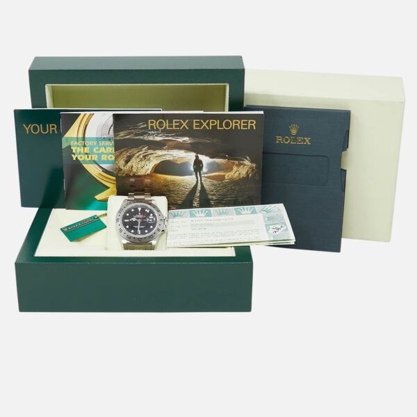 Rolex Explorer II Steel Black Dial on Oyster Bracelet 40mm Box and Papers