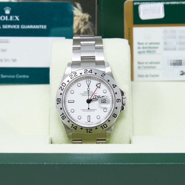 Rolex Pre-Owned Explorer II Stainless Steel White Dial on Oyster Bracelet [BOX and PAPERS] 40mm