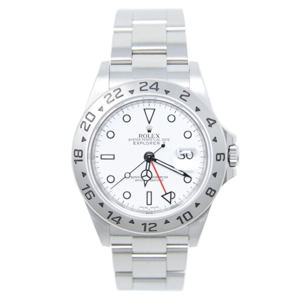 Rolex Pre-Owned Explorer II Stainless Steel White Dial on Oyster Bracelet [BOX and OPEN PAPERS] 40mm