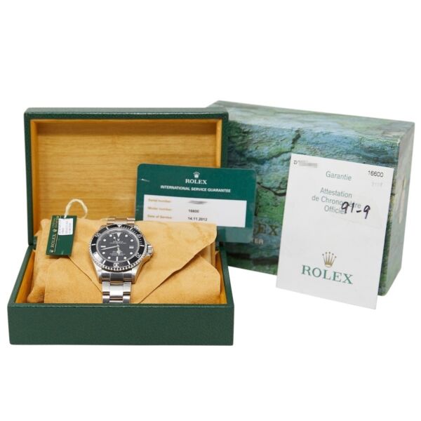 Rolex SeaDweller Stainless Steel Black Dial Oyster Bracelet 40mm Box, Paper, and Service Card