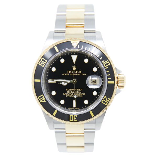 Pre Owned Rolex Submariner Two-Tone Black Dial Oyster Band 40mm Complete Set 2010/2011