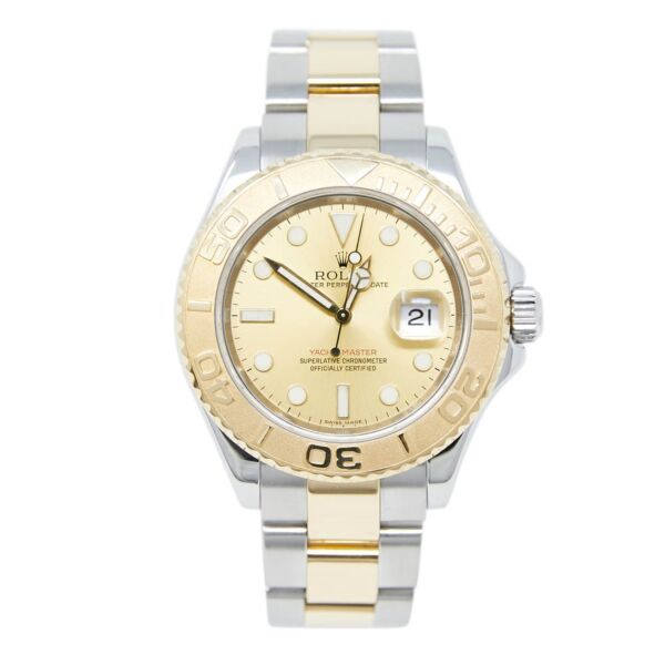 Rolex Pre Owned Yacht-Master Steel and Yellow Gold Champagne Dial on Oyster 40mm Mint