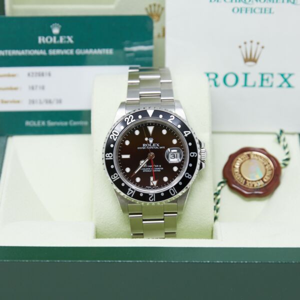Rolex Pre-Owned GMT-Master II Steel Black Dial on Oyster Bracelet [Box and Papers]