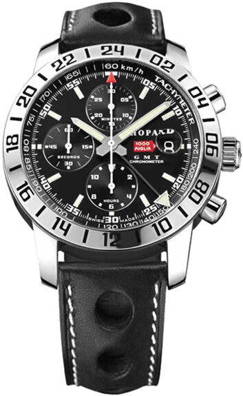 Mille Miglia GMT Steel Black Chronograph Men's Watch