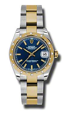 Rolex Pre Owned Datejust Steel and Yellow Gold Blue Stick Dial on Oyster 31mm