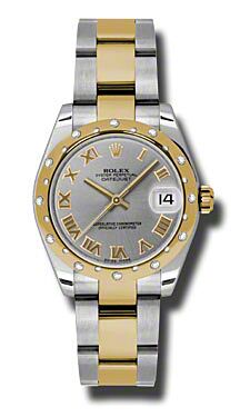 Rolex Pre Owned Datejust Steel and Yellow Gold Grey Roman Dial on Oyster 31mm