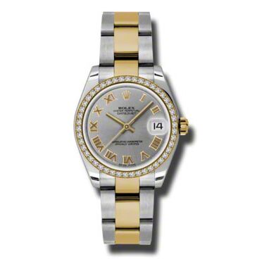 Rolex Pre Owned Datejust Steel and Yellow Gold Grey Roman Dial on Oyster 31mm