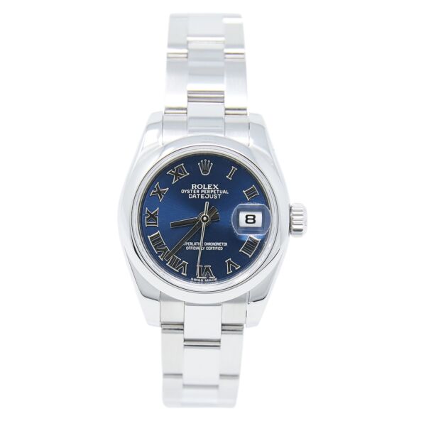 Rolex Pre Owned Datejust Steel Blue Roman Dial on Oyster 26mm Scrambled Series with Box