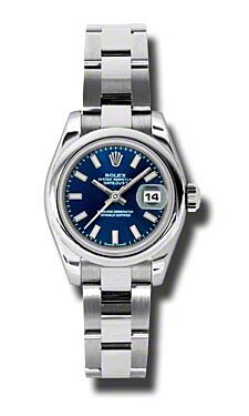 Rolex Pre Owned Datejust Steel Blue Stick Dial on Oyster 26mm