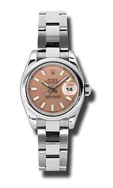 Rolex Pre Owned Datejust Steel Pink Stick Dial on Oyster 26mm