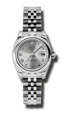 Rolex Pre Owned Datejust Steel Silver Concentric Arabic Dial on Jubilee 26mm