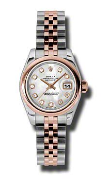 Rolex Pre Owned Datejust Steel and Rose Gold Custom Mother of Pearl Diamond Dial on Jubilee 26mm