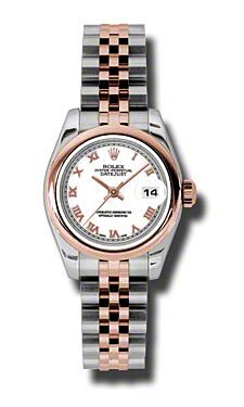 Rolex Pre Owned Datejust Steel and Rose Gold White Roman Dial on Jubilee 26mm