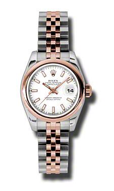 Rolex Pre Owned Datejust Steel and Rose Gold White Stick Dial on Jubilee 26mm