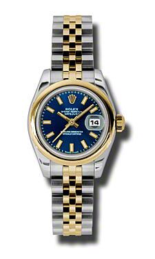 Rolex Pre Owned Datejust Steel and Yellow Gold Blue Stick Dial on Jubilee 26mm