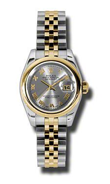Rolex Pre Owned Datejust Steel and Yellow Gold Grey Roman Dial on Jubilee 26mm