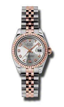 Rolex Pre Owned Datejust Steel and Rose Gold Silver Concentric Arabic Dial on Jubilee 26mm