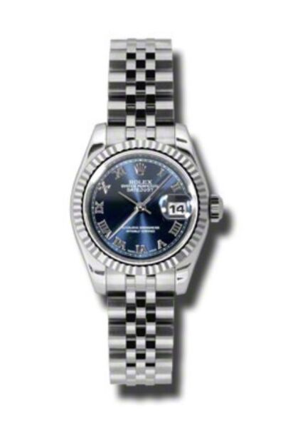 Rolex Pre Owned Datejust Steel and White Gold Blue Roman Dial on Jubilee 26mm