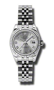 Rolex Pre Owned Datejust Steel and White Gold Silver Concentric Arabic Dial on Jubilee 26mm