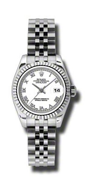 Rolex Pre Owned Datejust Steel and White Gold White Roman Dial on Jubilee 26mm