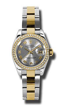 Rolex Pre Owned Datejust Steel and Yellow Gold Custom Rhodium Roman Dial on Oyster 26mm