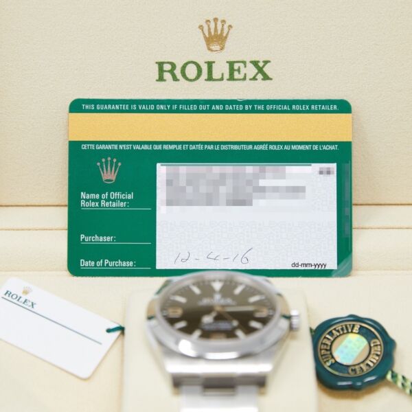 Rolex Pre-Owned Explorer I Stainless Steel Black Dial on Oyster Bracelet [FULL SET] MINT 39mm