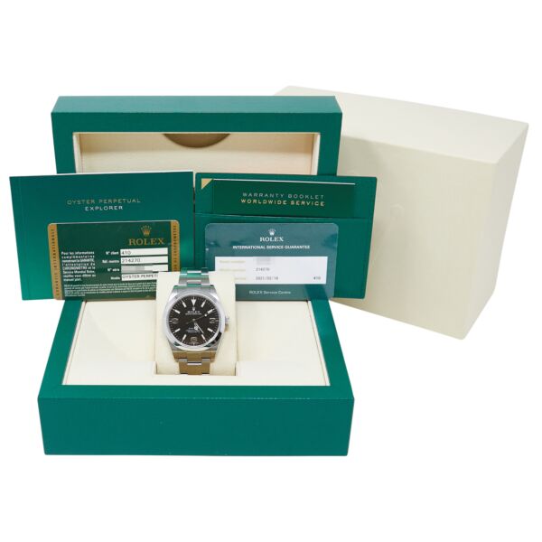 Rolex Explorer Pre-Owned Stainless Steel Black Dial on Oyster Bracelet [BOX, PAPERS] 39mm