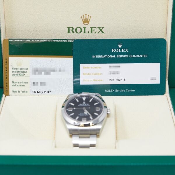 Rolex Explorer Pre-Owned Stainless Steel Black Dial on Oyster Bracelet [BOX, PAPERS] 39mm