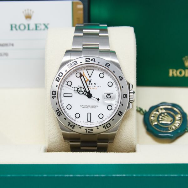 Rolex Pre-Owned Explorer II Stainless Steel White Dial on Oyster Bracelet [COMPLETE SET] 42mm