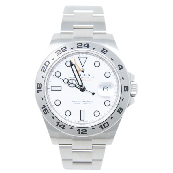 Rolex Pre-Owned Explorer II Stainless Steel White Dial on Oyster Bracelet [COMPLETE SET] 42mm