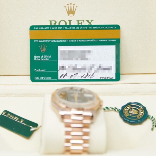 Rolex Pre-Owned Day-Date II Rose Gold Black Roman Dial on Presidential Bracelet [41mm]