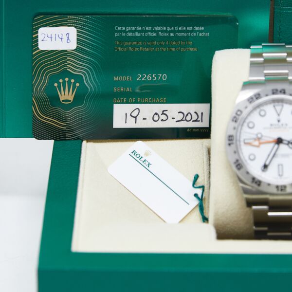 Rolex Pre-Owned Explorer II Stainless Steel White Dial on Oyster Bracelet [COMPLETE SET 2021] 42mm